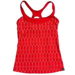 The North Face  Orange Geometric Print Racerback Tank Top Womens S